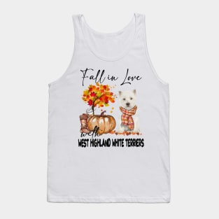 Fall In Love With West Highland White Terrier Thanksgiving Tank Top